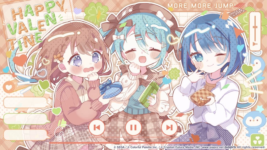 hatsune miku, hanasato minori, kiritani haruka, and more more jump! miku (vocaloid and 1 more) drawn by sango_(35sangosan)
