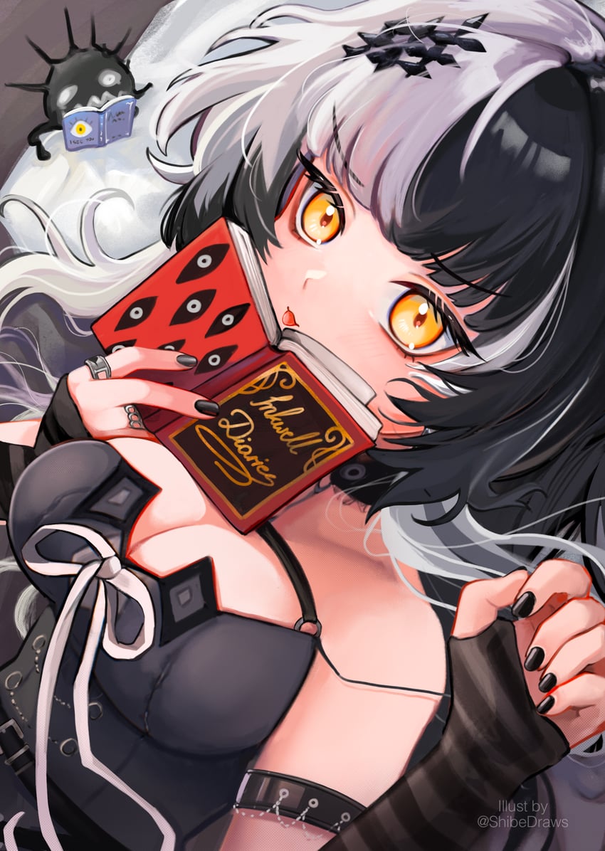shiori novella and yorick (hololive and 1 more) drawn by shibedraws