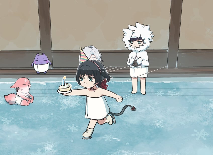 yae miko, shenhe, yelan, and jane doe (genshin impact and 2 more) drawn by xinzoruo