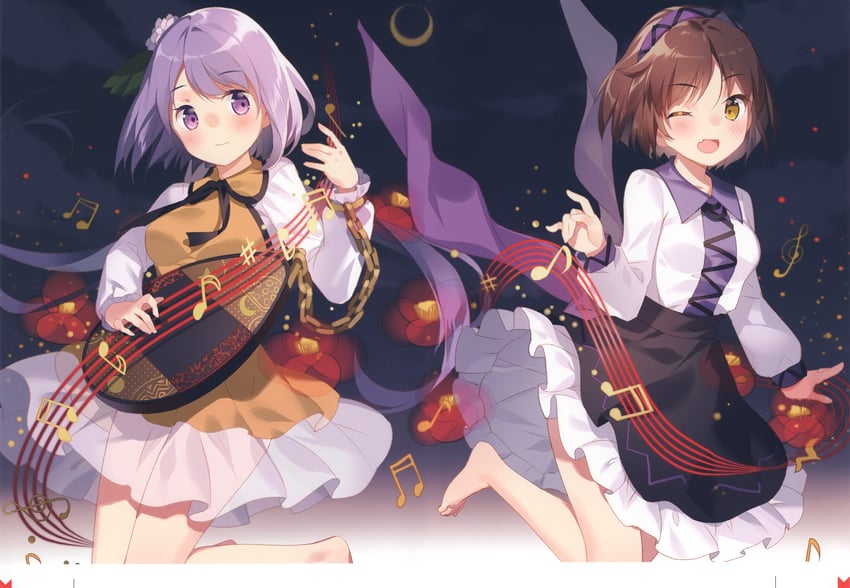 tsukumo benben and tsukumo yatsuhashi (touhou) drawn by rie_(reverie)