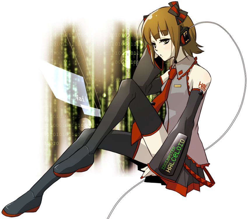 amami haruka and zatsune miku (idolmaster and 2 more) drawn by dorei_k