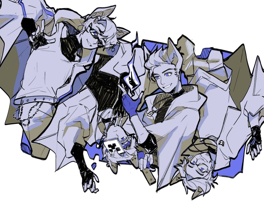 creeper, awesamdude, theorionsound, quig, and prestonplayz (minecraft and 2 more) drawn by tttttaniaaaaa