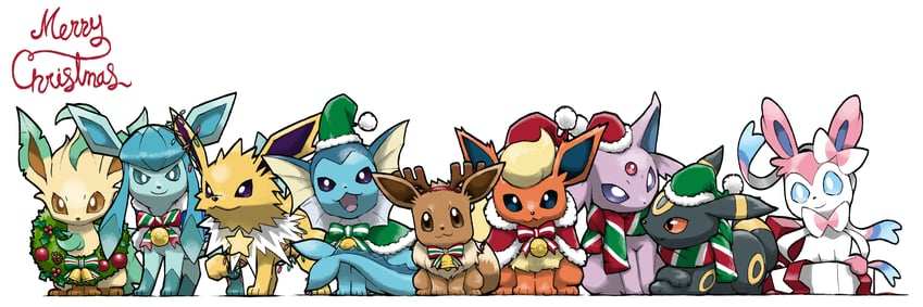 eevee, sylveon, umbreon, glaceon, vaporeon, and 4 more (pokemon) drawn by blacknirrow