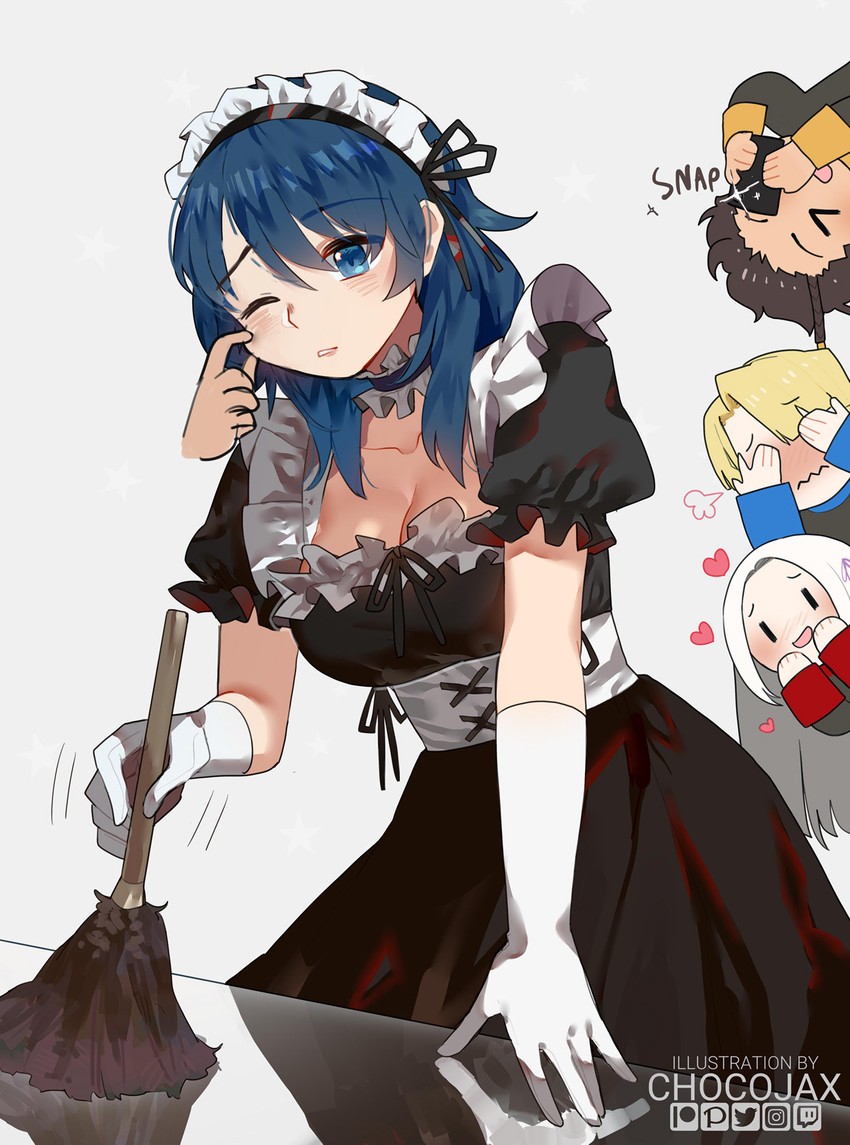 female byleth, edelgard von hresvelg, dimitri alexandre blaiddyd, and claude von riegan (fire emblem and 1 more) drawn by chocojax