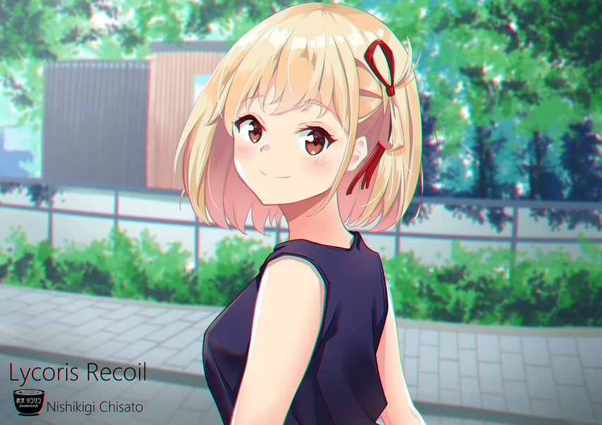 nishikigi chisato (lycoris recoil) drawn by captain_yina