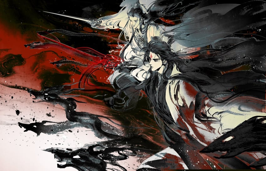 shen qingqiu and luo binghe (renzha fanpai zijiu xitong) drawn by kcllzas163