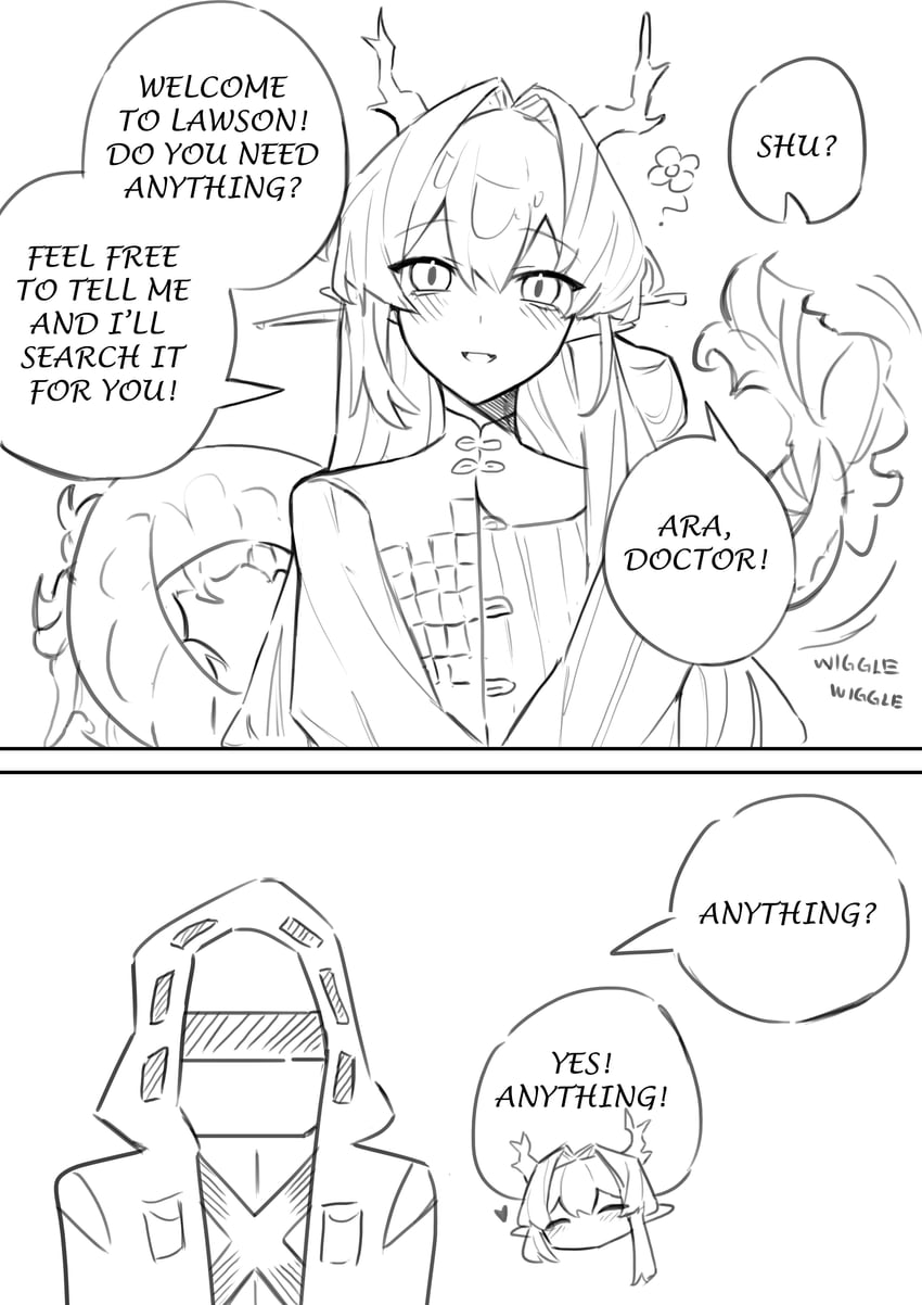 doctor and shu (arknights and 1 more) drawn by ahti