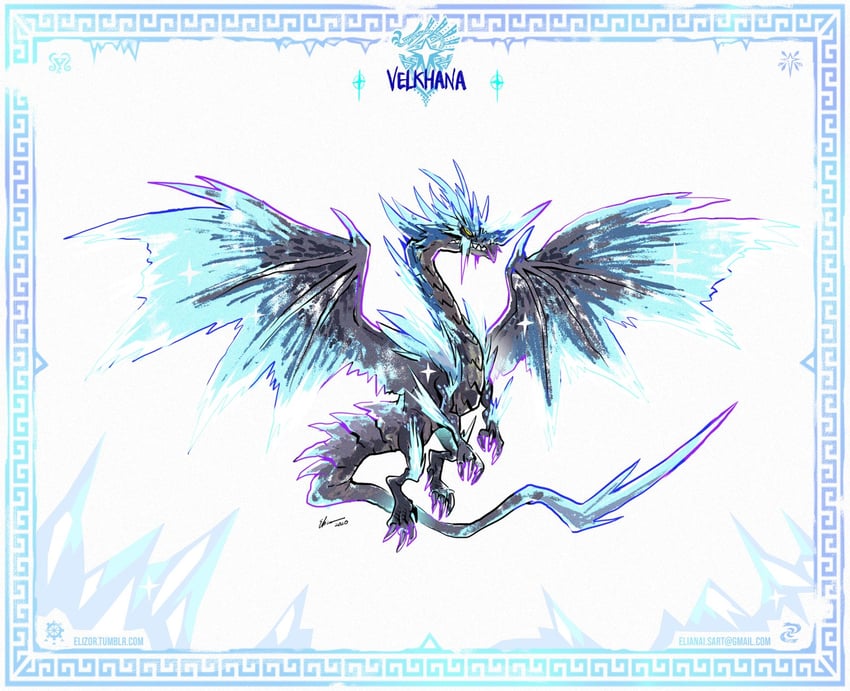 velkhana (monster hunter and 2 more) drawn by eliz0r