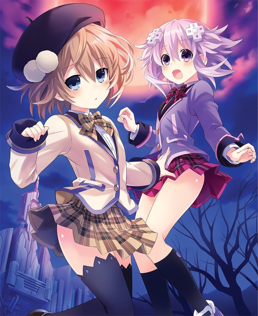 neptune and blanc (neptune and 1 more) drawn by tsunako