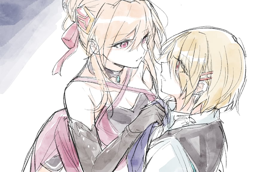 kayamori ruka and shirakawa yuina (heaven burns red) drawn by opi