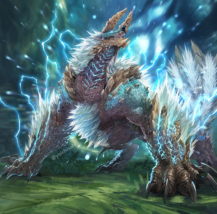 zinogre (monster hunter and 1 more) drawn by itou_youichi