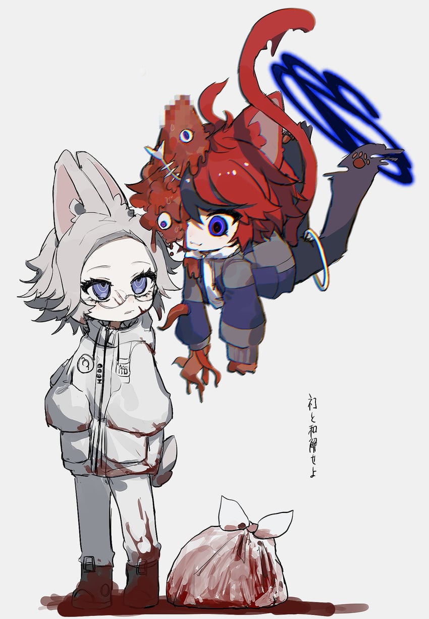 aotsuki eito and sumino takumi (the hundred line -last defense academy-) drawn by sparrowhabird
