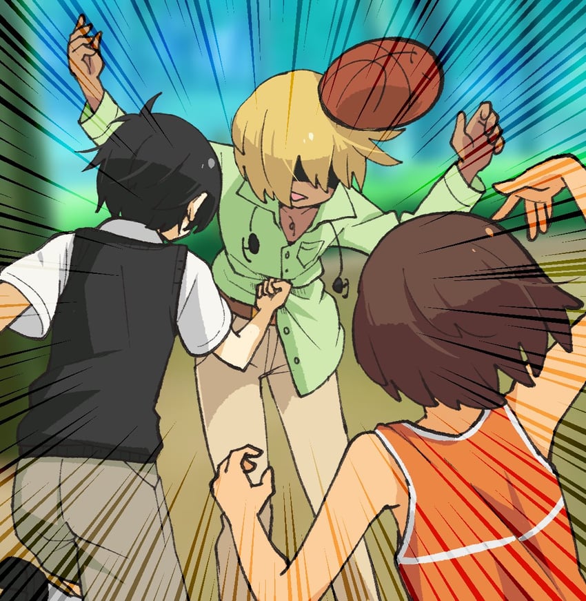 sunny, kel, and mikhael (omori) drawn by doroidsan