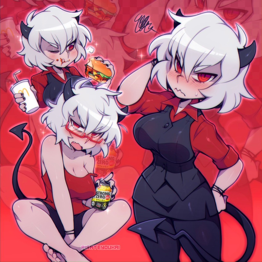 malina (helltaker and 1 more) drawn by sami_(pirateyoukai)