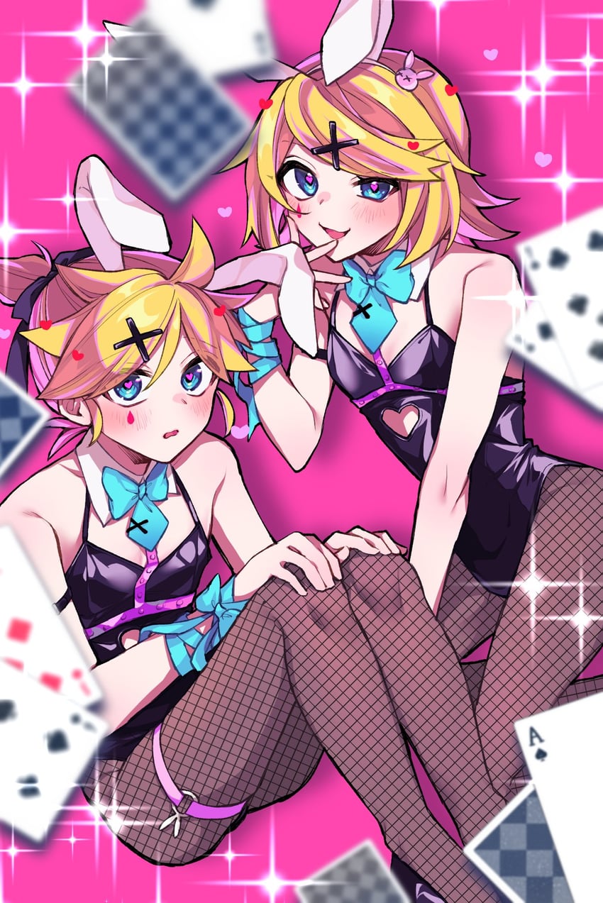 kagamine rin and kagamine len (vocaloid and 1 more) drawn by igarashi_(morimorienoki)