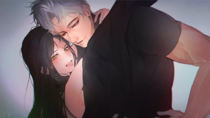 protagonist and sylus (love and deepspace) drawn by ng_ai0