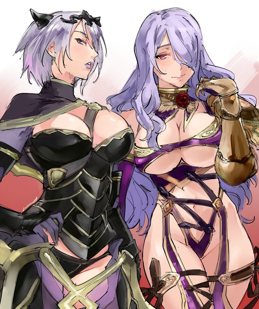 camilla and isabella valentine (fire emblem and 2 more) drawn by kenshin187