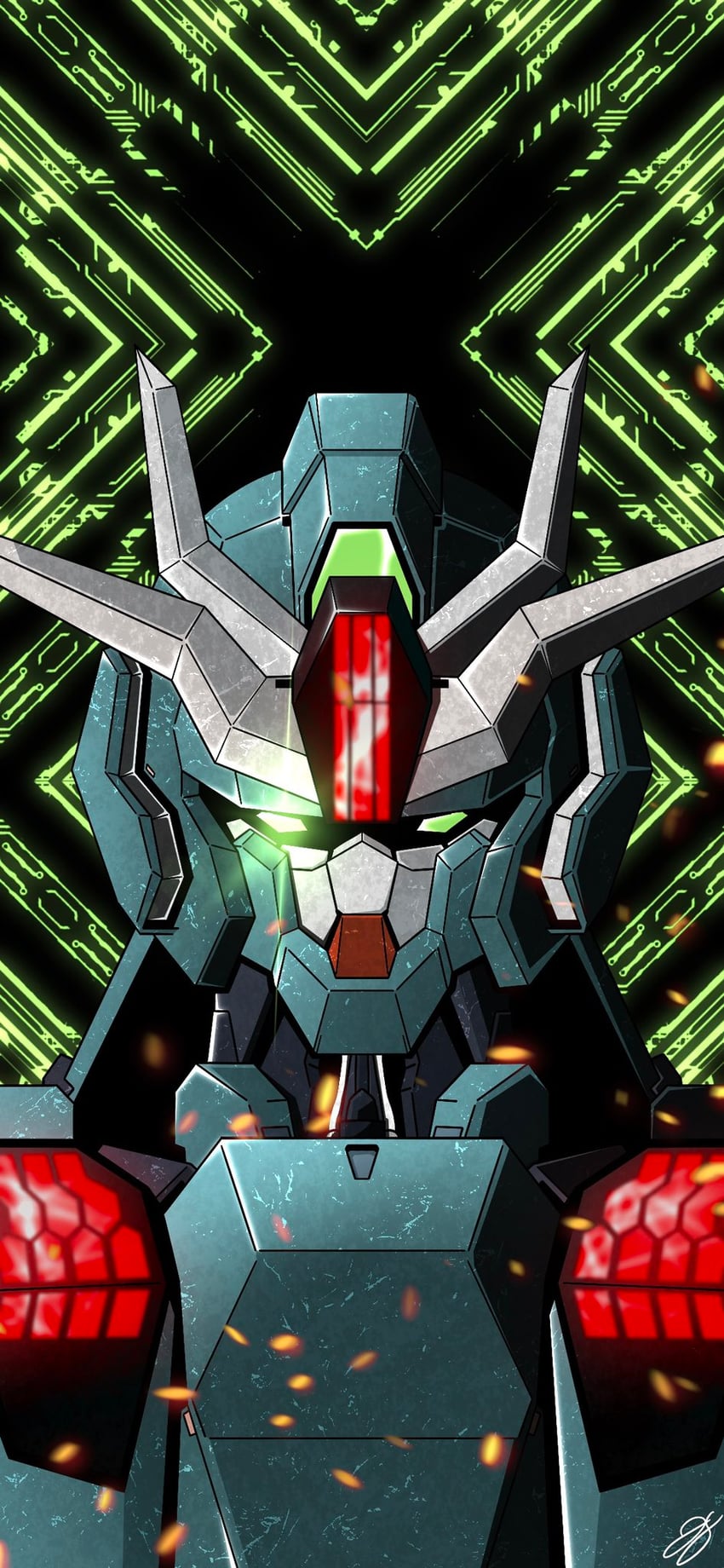 gundam lfrith ur (gundam and 1 more) drawn by zjeorno