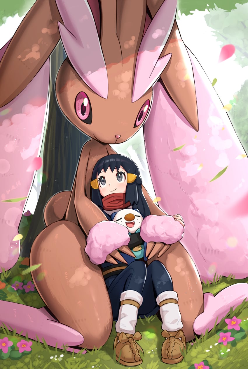 akari, lopunny, and oshawott (pokemon and 1 more) drawn by gonzarez