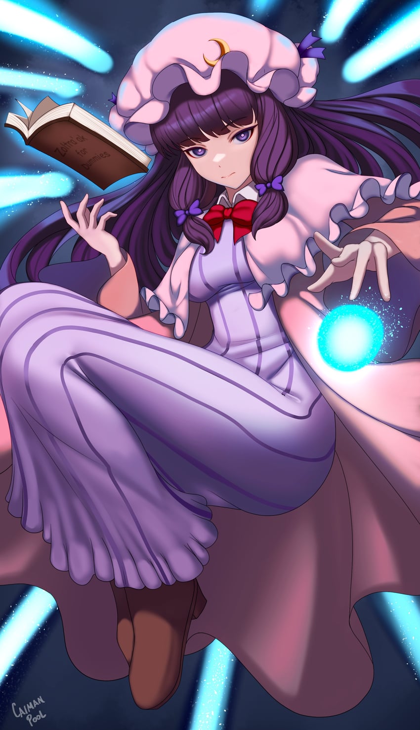 patchouli knowledge and fern (touhou and 1 more) drawn by caiman_pool