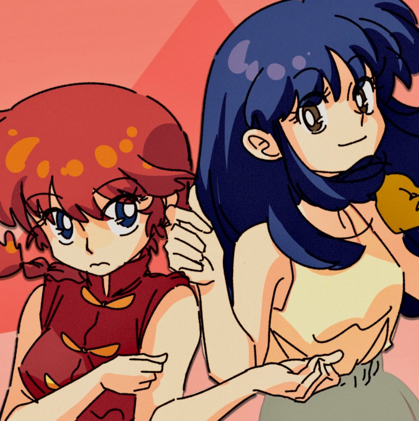ranma-chan and tendou akane (ranma 1/2) drawn by luuxiriver