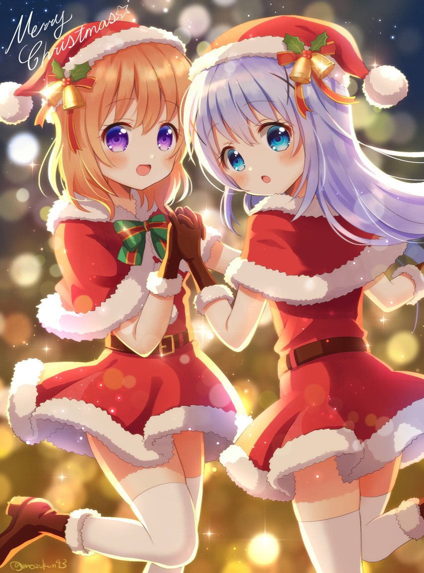 kafuu chino and hoto cocoa (gochuumon wa usagi desu ka?) drawn by mozukun43