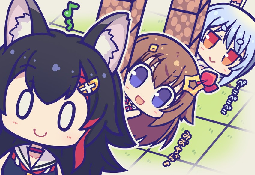 usada pekora, ookami mio, and tokino sora (hololive and 1 more) drawn by hoshikuzu_no_yoru