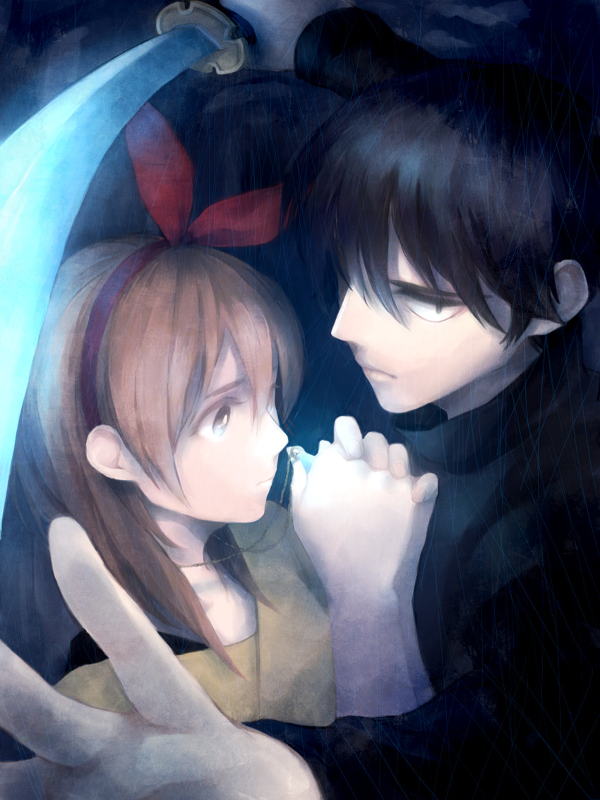 kanzaki shiori and suga koutarou (kirisame ga furu mori) drawn by shion_(ajisionn)