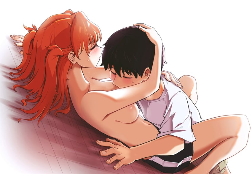 souryuu asuka langley and ikari shinji (neon genesis evangelion) drawn by j_s123