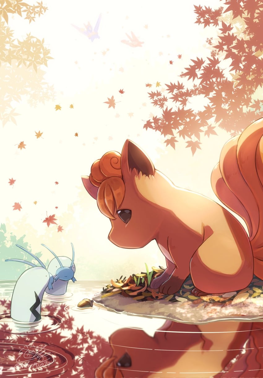 latias, latios, vulpix, and barboach (pokemon) drawn by tatsumi_(panneko)