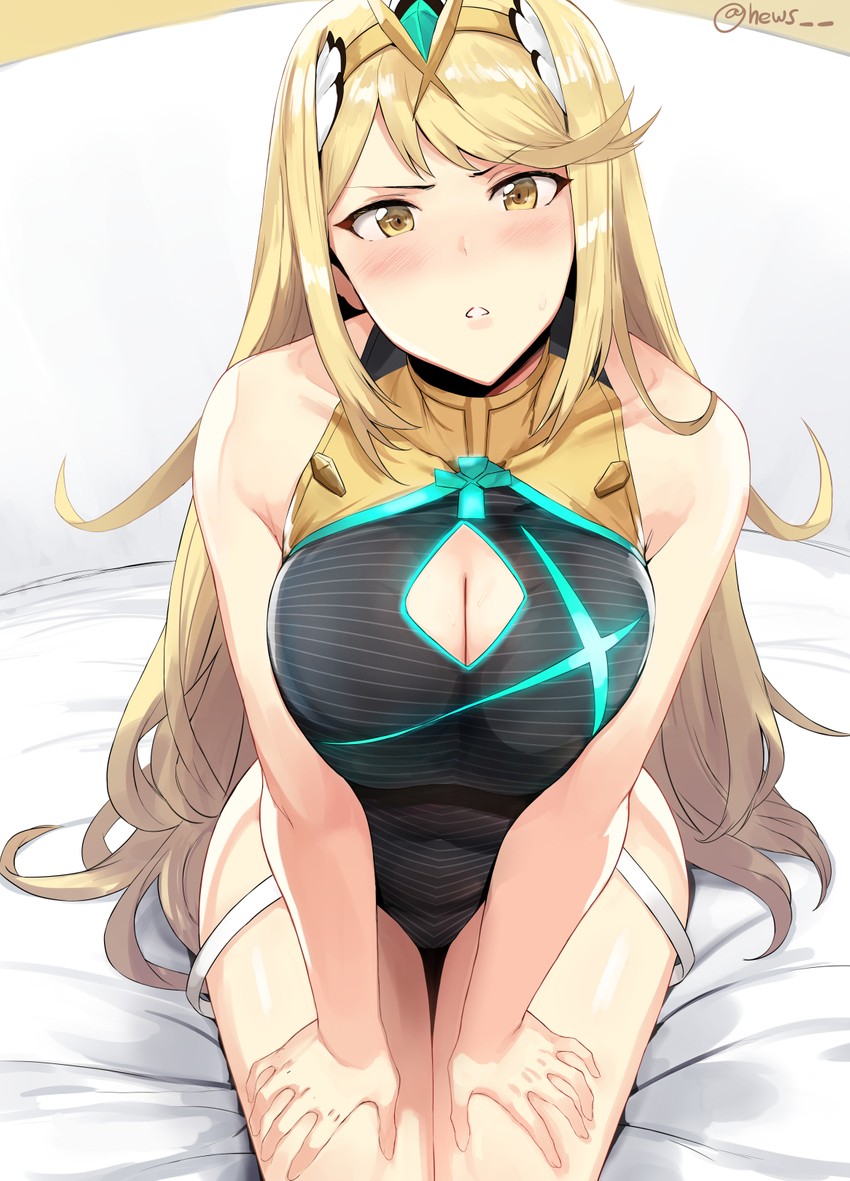 mythra (xenoblade chronicles and 1 more) drawn by hews