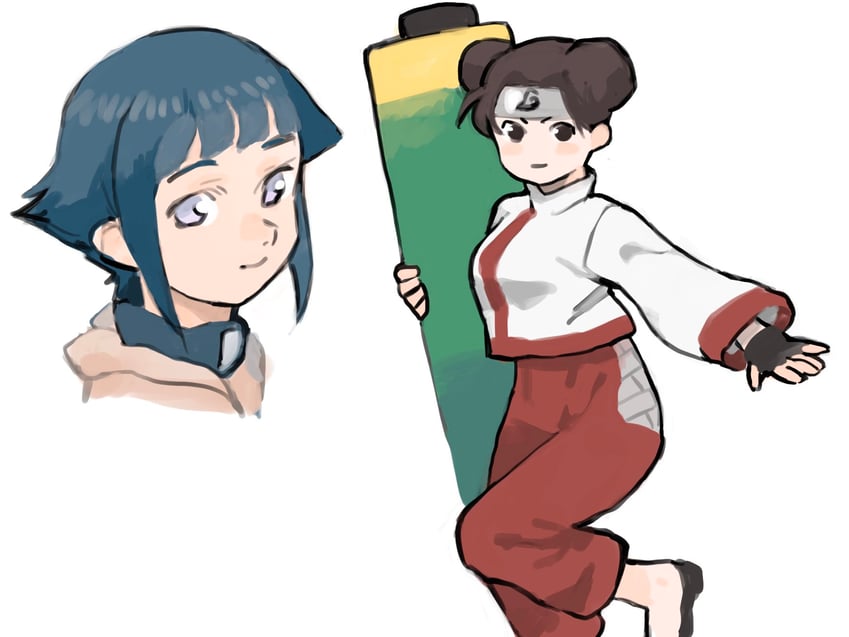 hyuuga hinata and tenten (naruto and 1 more) drawn by gan2