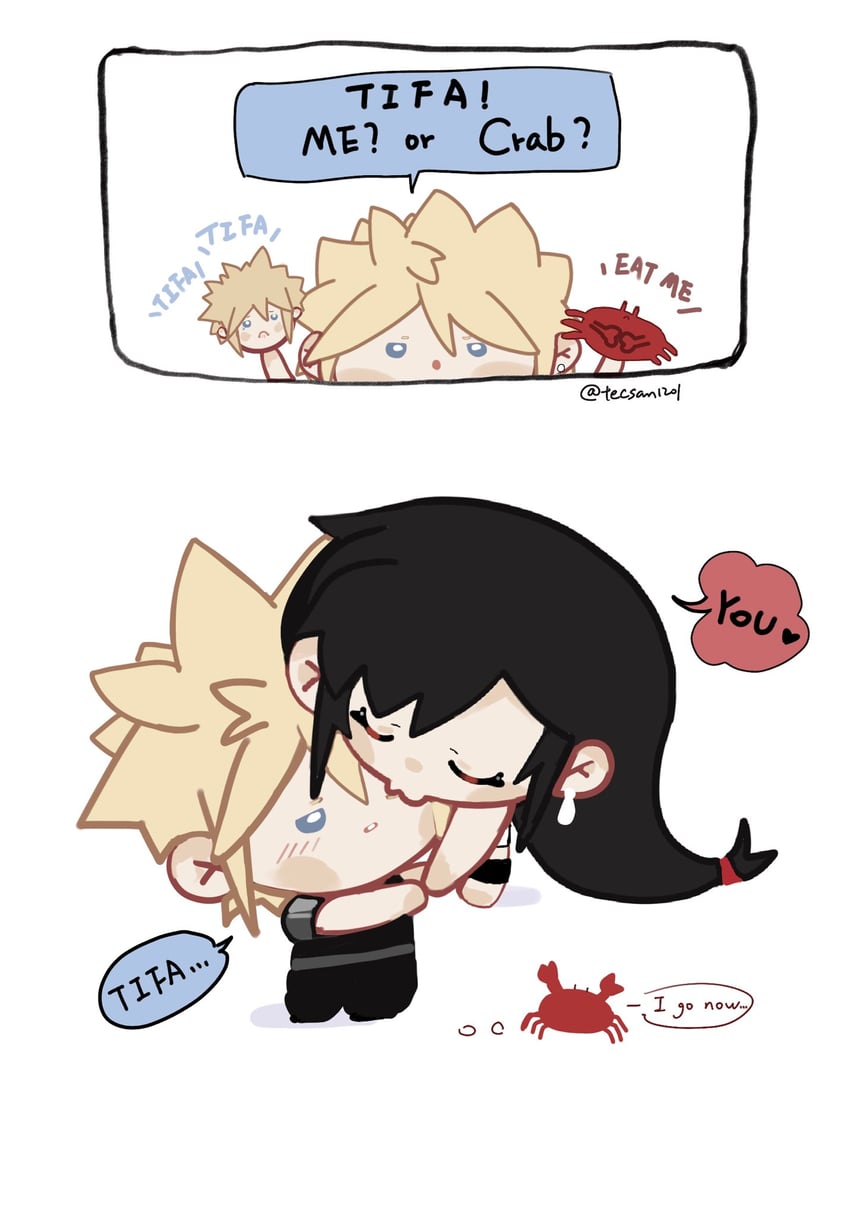 tifa lockhart and cloud strife (final fantasy and 3 more) drawn by yeon_(tecsan1201)