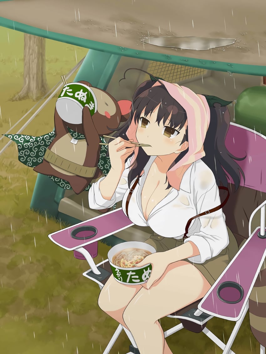 misato and pontarou (senran kagura and 1 more) drawn by yaegashi_nan
