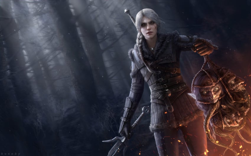 ciri (the witcher and 1 more) drawn by honeybunny-art