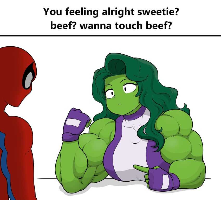 spider-man and she-hulk (marvel and 1 more) drawn by matchstickman