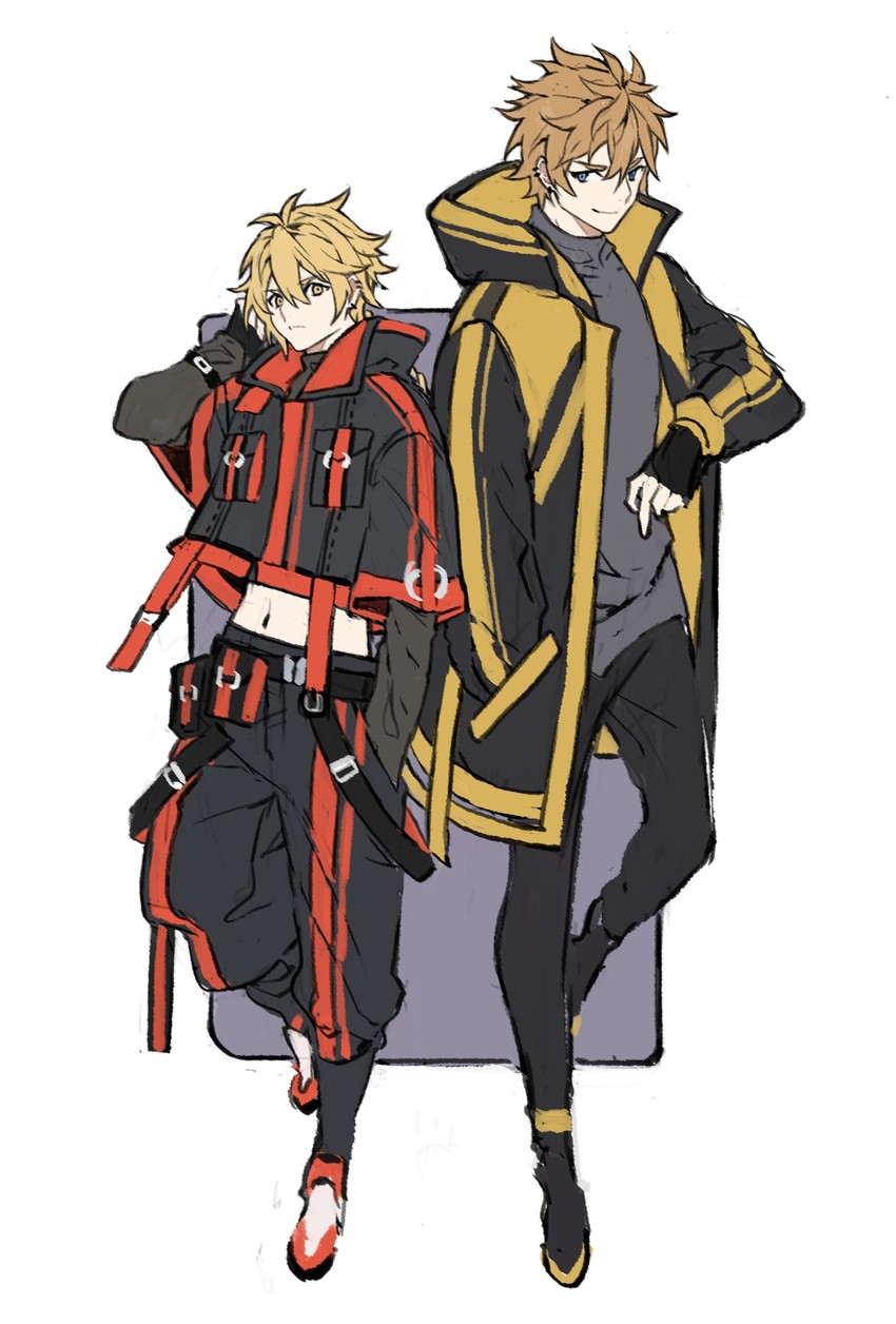 aether and tartaglia (genshin impact) drawn by papajay_(jennygin2)