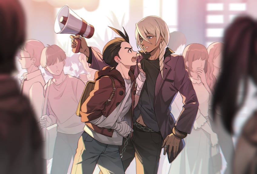 apollo justice and klavier gavin (ace attorney and 1 more) drawn by senki_xl