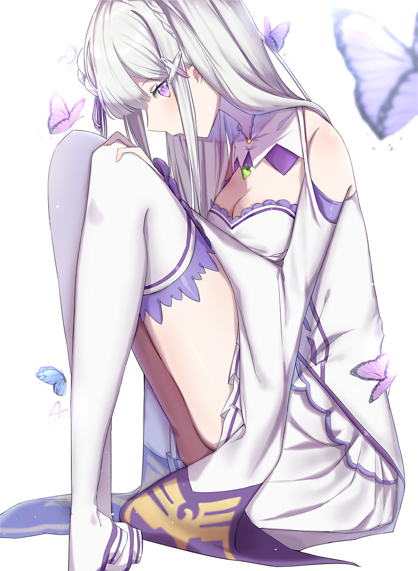 emilia (re:zero kara hajimeru isekai seikatsu) drawn by unha