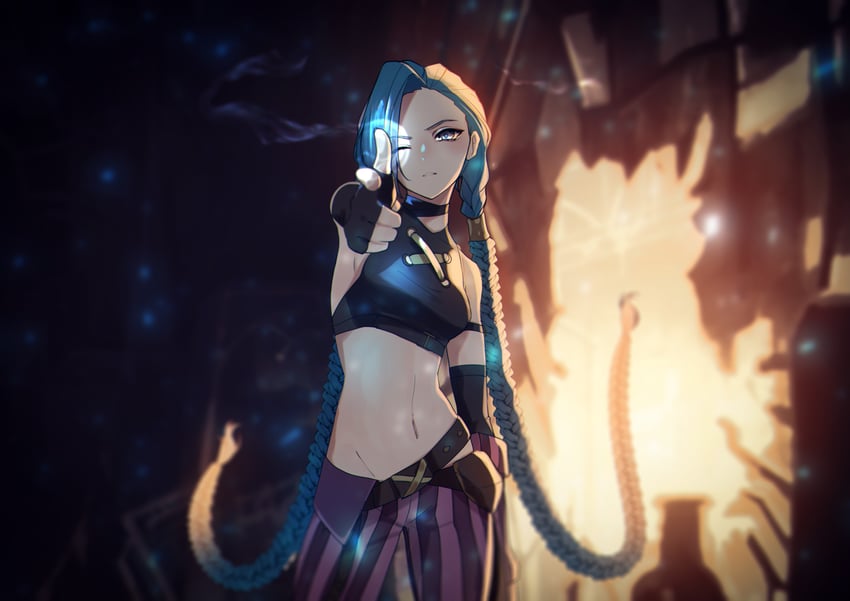 jinx and arcane jinx (league of legends and 1 more) drawn by yen-mi