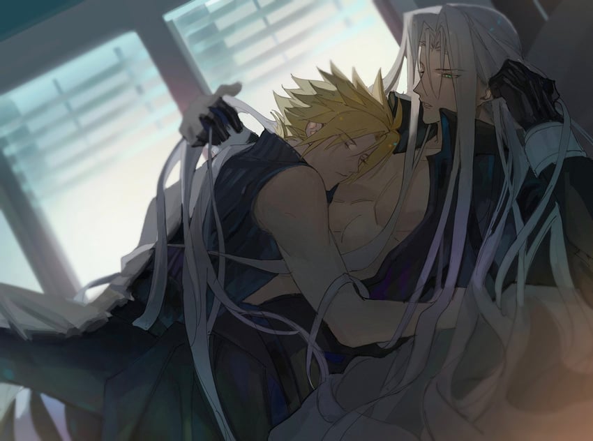 cloud strife and sephiroth (final fantasy and 1 more) drawn by acutecrane