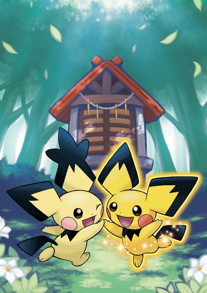 pichu, spiky-eared pichu, and pikachu-colored pichu (pokemon and 1 more)