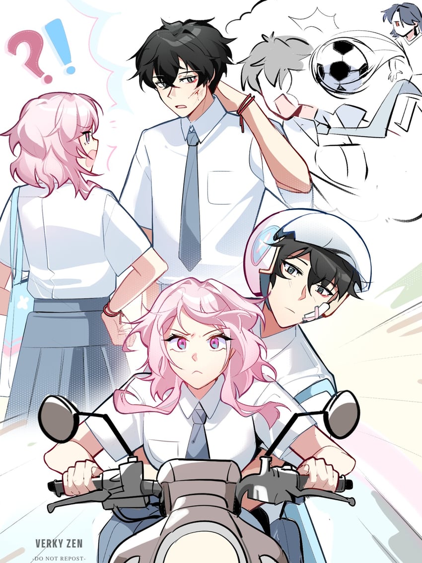 march 7th, dan heng, and blade (honkai and 1 more) drawn by verkyzen