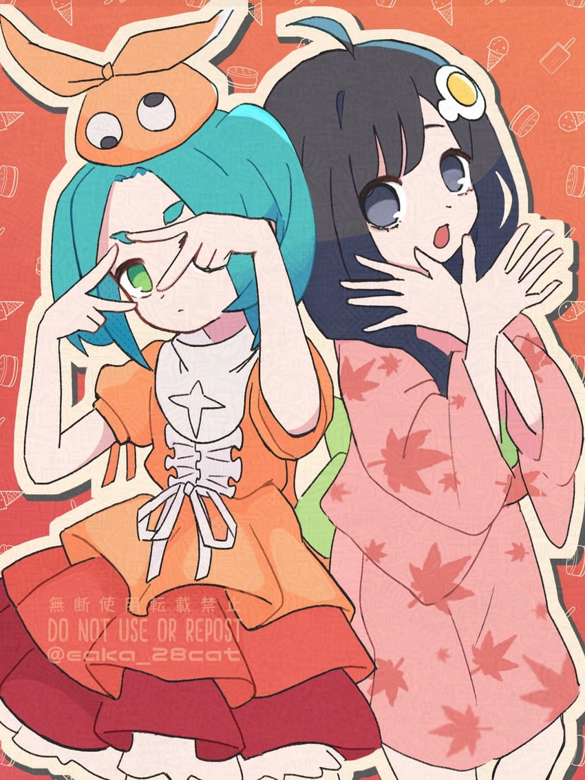 ononoki yotsugi and araragi tsukihi (monogatari) drawn by cotton_1186