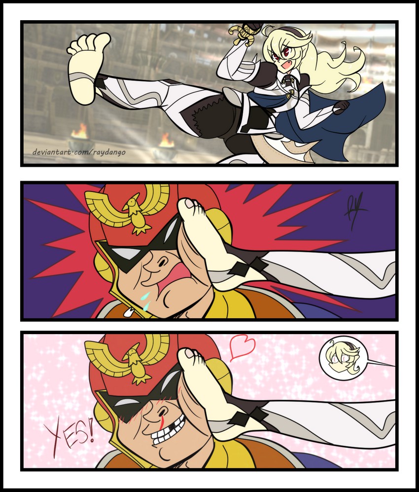 female corrin and captain falcon (fire emblem and 4 more) drawn by raydango