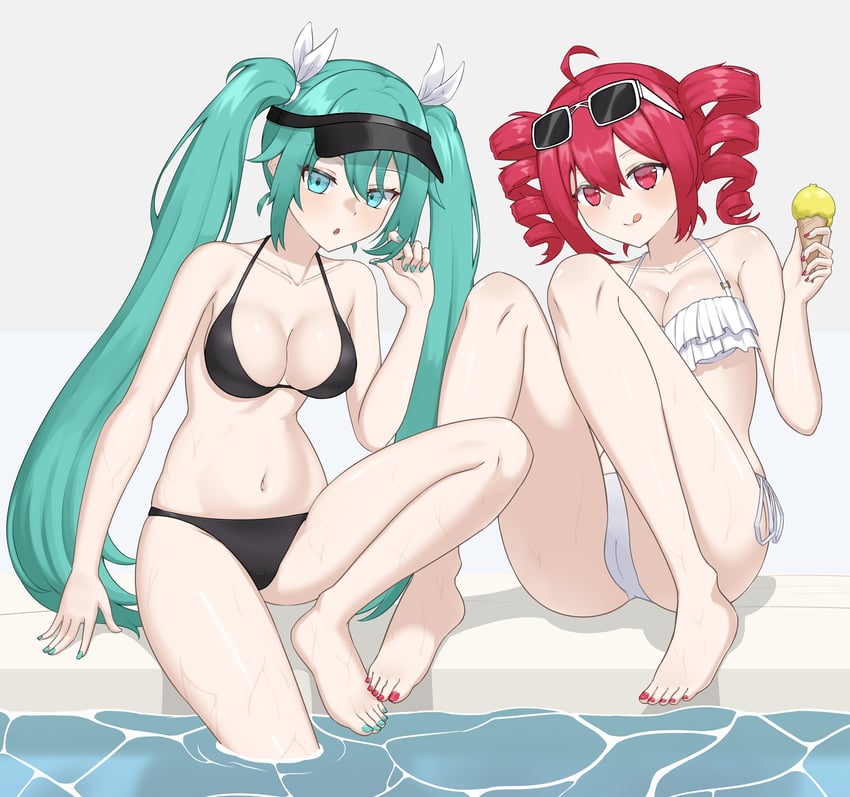 hatsune miku and kasane teto (vocaloid and 1 more) drawn by loginazfy