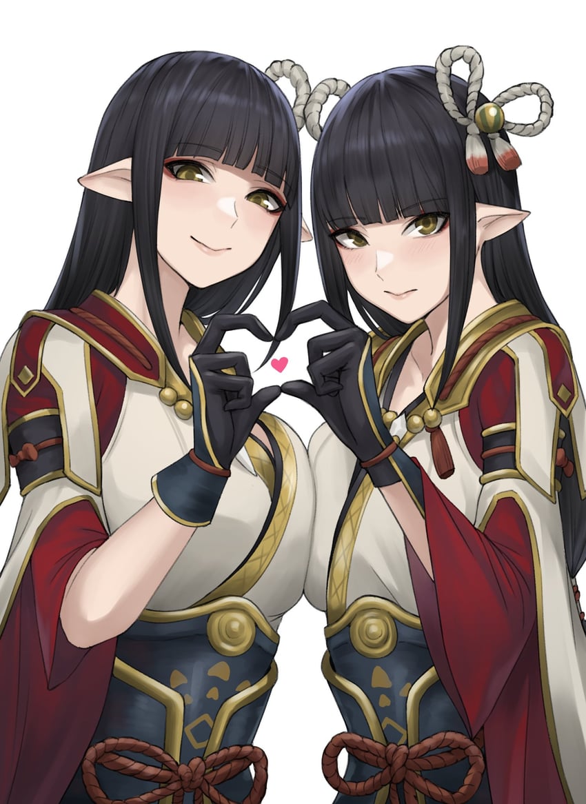 hinoa and minoto (monster hunter and 1 more) drawn by kurone_rinka