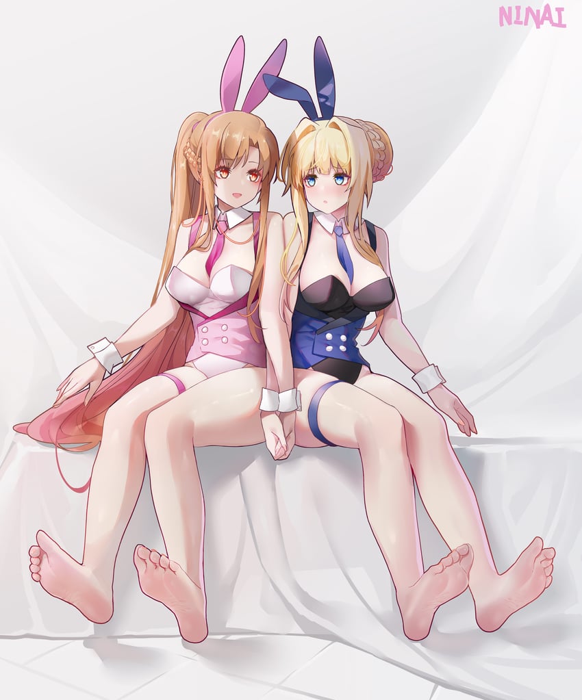 asuna and alice zuberg (sword art online and 1 more) drawn by ninai