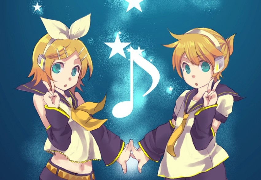 kagamine rin and kagamine len (vocaloid) drawn by yama_(sumikarasu)