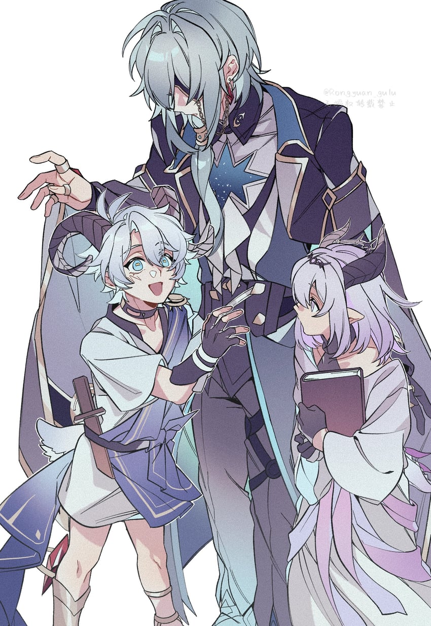 castorice, phainon, and anaxa (honkai and 1 more) drawn by rongyuan_gulu
